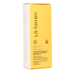 کرم ضد آفتاب ضد لک لافارر مخصوص پوست چرب بی رنگ SPF30 حجم 40 میلی لیتر